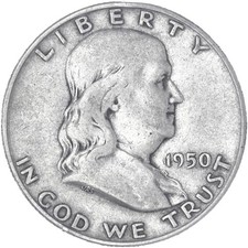 1950 D Franklin Half Dollar Fine 90% Silver See Pics J568