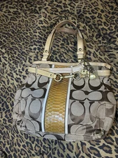 Coach brown animal skin leather shoulder bag  19F0871 12466