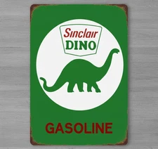 Sinclair Dino Gasoline 8 x 12 Novelty Metal Sign Made In USA New!