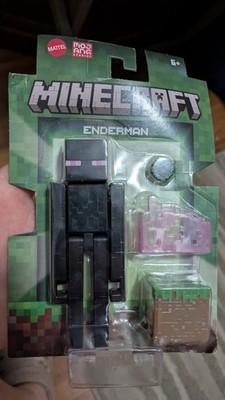 Minecraft Action Figure - ENDERMAN Ender Pearl & Grass Block new 2025