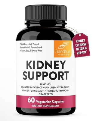 Sandhus Kidney Support 60 Capsules Herbal Cleanse Detox - 30 Day Supply