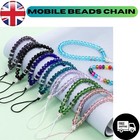 Phone Lanyard Strap Phone Charm Bling Crystal Beads Wrist Lanyard Strap Beaded