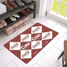 Coca-Cola Unrolled Can Flat 1960s Vintage Style Doormat Rug In / Out Decor