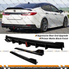 For 25-26 Camry Se Xse Ctm Matte Black Led Rear Diffuser Spats Exhaust Tips