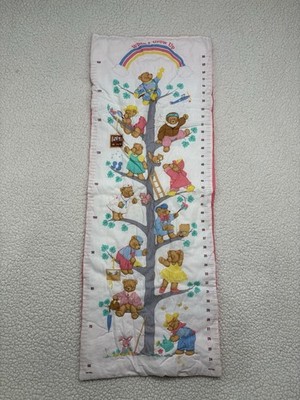 Vintage Baby Growth Chart Teddy Bears Sweet Nursery Decor Wall Hanging Milestone
