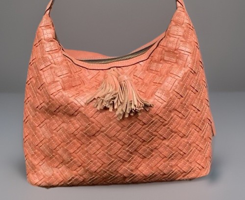 BEAUTIFUL-PATRICIA NASH CORAL BAG WITH 2 DECORATIVE TASSELS AND 2 SIDE POCKETS