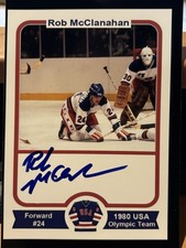 ROB MCCLANAHAN USA 1980 OLYMPIC MIRACLE ON ICE GOLD MEDAL AUTOGRAPHED 3X5