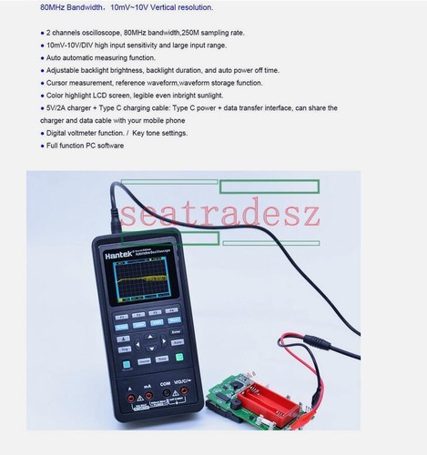 Hantek 2D82Auto Automotive Diagnostic Oscilloscope Tester+DMM+Signal Source KitI - Picture 10 of 12