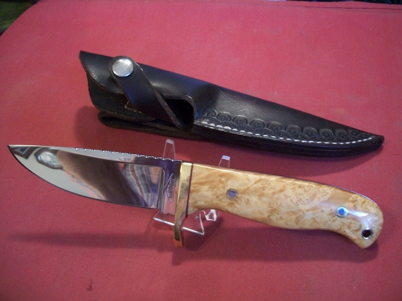 Steve Miller Custom Hand Made Fixed Blade Knife w/ Custom Sheath, NOS