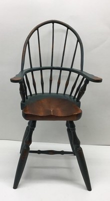 Bowback Armchair 8  x 15   Miniature Teddy Bear Chair Distressed Gray