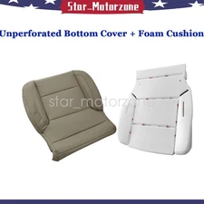 Driver Bottom Leather Seat Cover Tan & Foam Pad For 15-18 Silverado Sierra Yukon