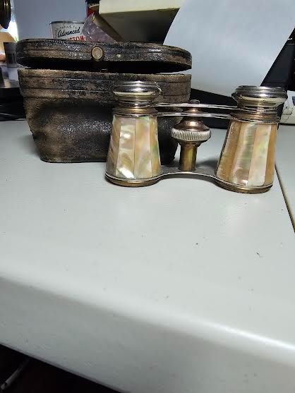 Antique LeMaire Paris FRANCE Mother of Pearl Opera Glasses Rare
