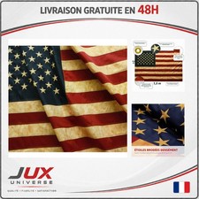 Drapeau américain vintage nylon 3 x 5 pi étoiles brodées œillets laiton