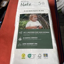 ECO by NATY - Pack of 40 NAPPIES SIZE 5 - bio embrace NAPPY Pack chemical free 0.25 per nappy