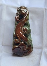 *** Feine, gravierte „Old Dragon“ Figur aus Jadeit – Jade/ Fei Cui/A-Jade ***