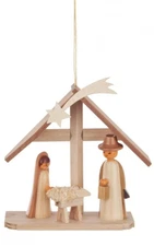 Alexander Taron 199-471N DREGENO Ornament - The HOLY Family in A Natural Wood,