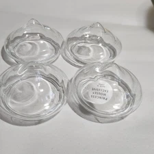 4 Princess House FLOATING Tealight Candle Holders 2 1/2" Crystal Clear Glass