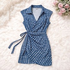 Urban Outfitters Blue Butterfly Print Wrap Dress Small NWT