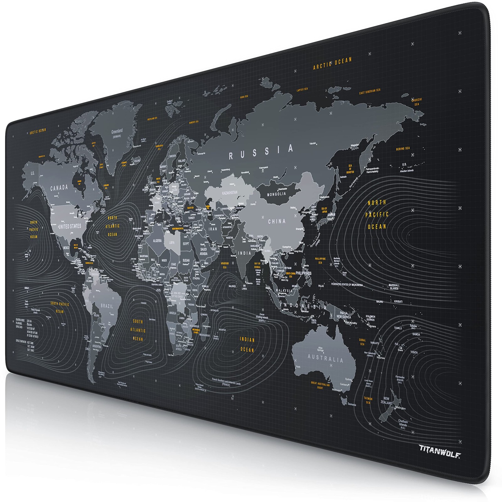 Tapis de souris grand format carte du monde pour organiser et sublimer son bureau