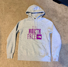 The North Face Women's Gray Logo Graphic Pullover Fleece Hoodie Pockets XS