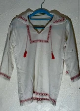 VTG 1988 Traditional Handmade Romanian Blouse Authentic/ Never Worn W/ History!