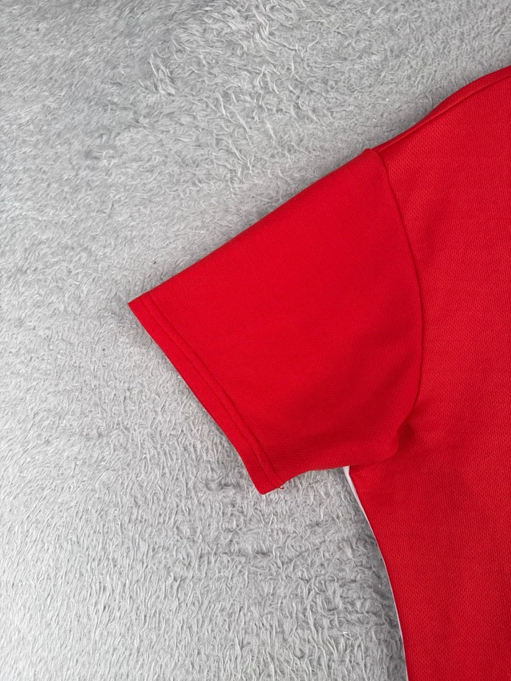 Camiseta deportiva de ciclismo vintage para mujer extra grande roja blanca floral 1/2 cremallera manga corta Foto 3 de 4