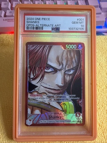 2024 ONE PIECE SHANKS OP-09 Alternate Art PSA 10 GEM MT #OP09-001 Leader Card