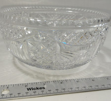 Large Cut Glass Crystal Fruit Bowl Or Serving Bowl Vintage E21x