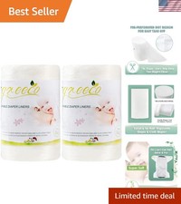 100 Count Unscented Bamboo Cloth Diaper Liners - 2 Rolls for Newborn Comfort