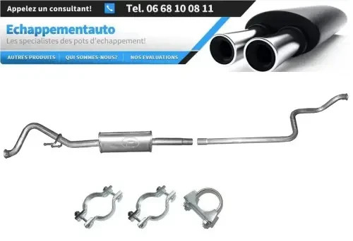 Échappement central Peugeot Partner II 1.6 tube intermédiaire en alliage haut de gamme 2009 2011