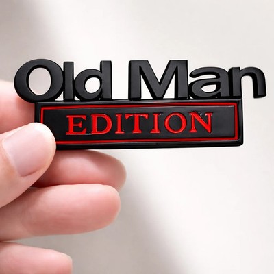 OLD MAN EDITION Auto Badge 3D Schwarz Rot Emblem Aufkleber Decal Logo Motorrad Bike