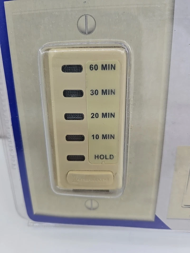 Interruptor de pared preestablecido temporizador de cuenta regresiva electrónico de apagado automático Intermatic EI210C marfil Foto 2 de 4