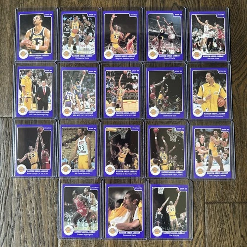1985 Star Basketball Kareem Abdul-Jabbar Set (18) Complete Set 1-18