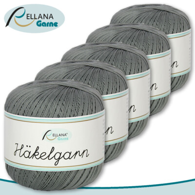 Rellana 5 x 50 g Häkelgarn |14|100% Baumwolle mercerisiert und gasiert Amigurumi