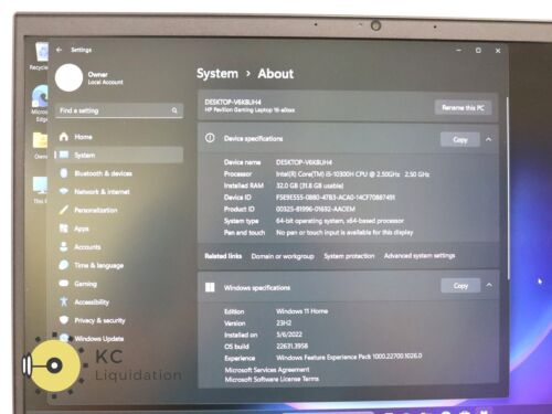 Portátil para juegos HP Pavilion 16-a0045nr Intel Core i5-10300H 1 TB SSD 32 GB W11H 16.1 - Imagen 3 de 12