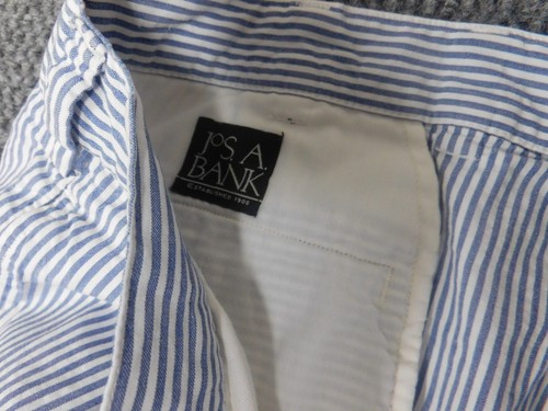 Jos A Bank Mens shorts 38 blue striped chino - Picture 6 of 11