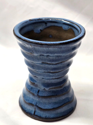 Vintage Blue Drip Glaze Studio Pottery 4.25'' Small Vase or Cup   Unmarked