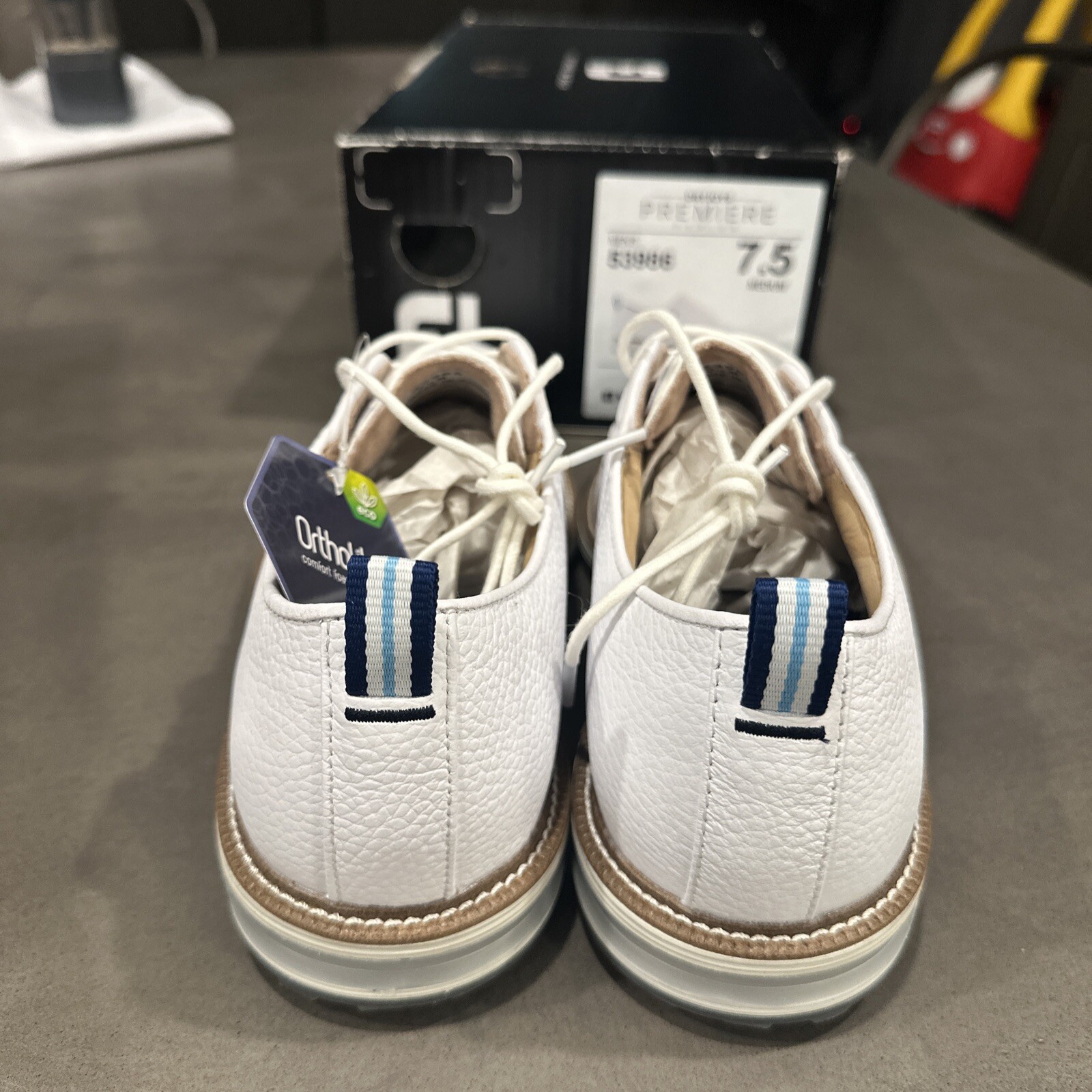NEW FootJoy Dryjoys Premiere Series White Mens 7.5 MSRP $220