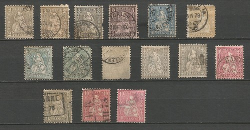 Schweiz 1862-67-81 Mi 20-28 21 32 41 33b 34-42? 35 43 thin paper or dammaged - Bild 1 von 2