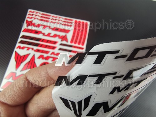 MT-09 Decalcomania Adesivo Moto per Yamaha MT09 Laminato Fluorescente Rosso Neon - Foto 4 di 4
