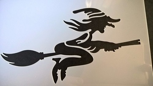 Halloween Stencil Witch Ghost Haunted House Pumpkins Skeletons Bones Bats Craft - Picture 133 of 231