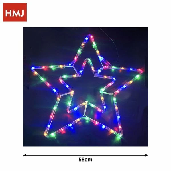 Stella Con Led Luce Multicolore 58cm Decorazione Natale sus
