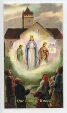 OUR LADY OF KNOCK - Laminated  Holy Cards.  QUANTITY 25 CARDS