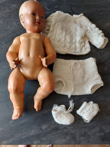 Ancien baigneur Petitcollin 55 Helios cheveux blond celluloïd - Photo 8/18