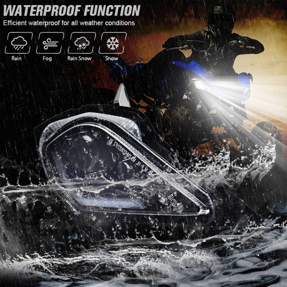 Faro LED DRL luces de señal de giro para Yamaha Raptor 700R 700 YFZ450R Etc ATV Foto 4 de 4