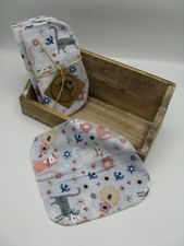 NEW napkins 10 reuseable baby wipes flannel cloth flowers floral cats kittens