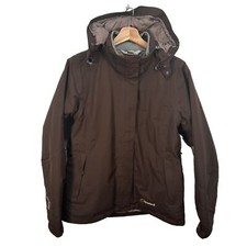 Cloudveil Primaloft Ski Jacket Removable Hood Womens Size Large Coat Brown
