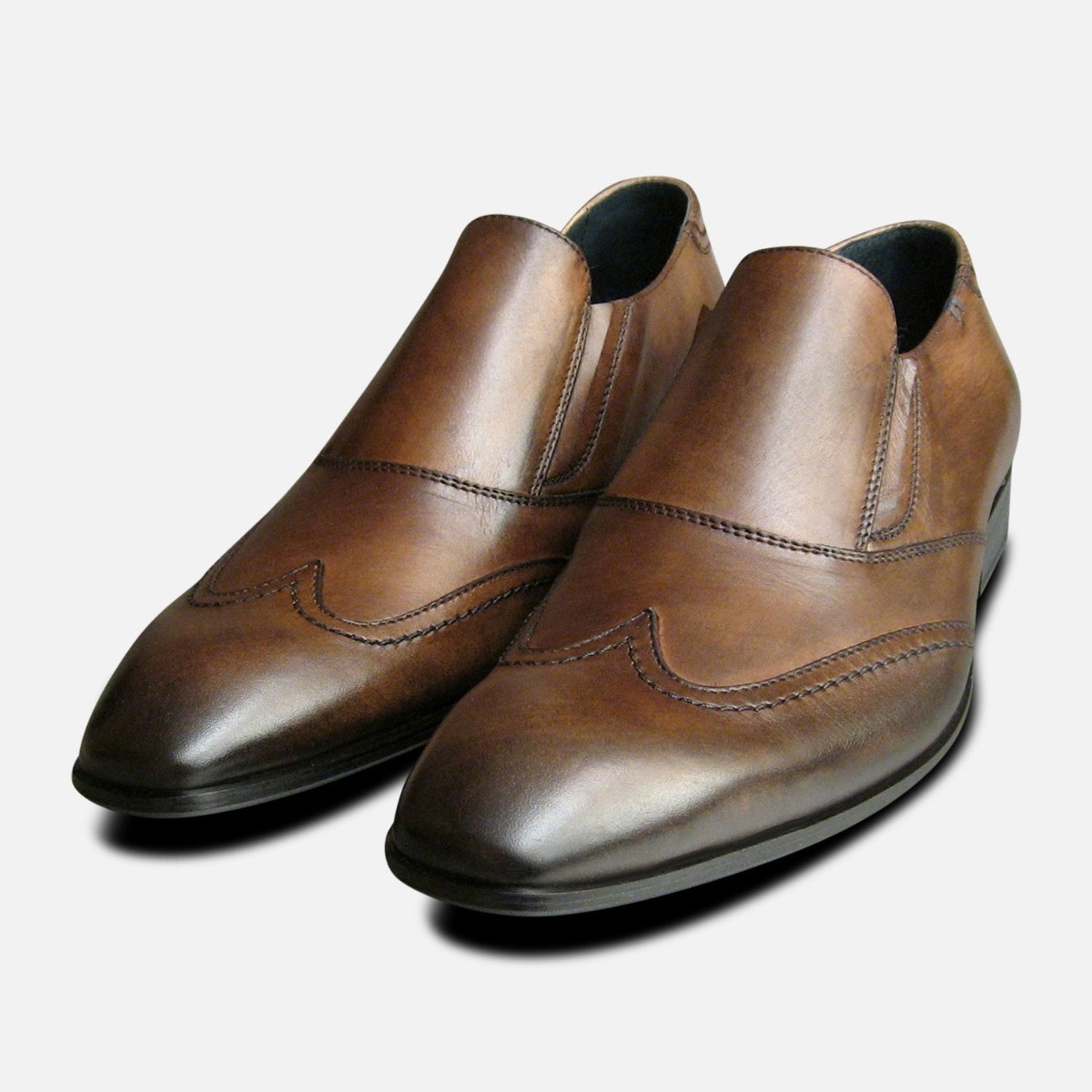 Brown Matrix Loafers – Comfort & Style by Exceed Shoes-image