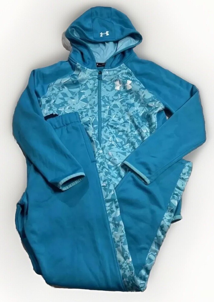 Under Armour Coldgear Girls YXL Loose Fit Jacket and Sweatpants Excellent Condition