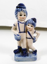 Keramik Figur Paar Holland Blau Weiß Blue white Handbemalt H: 8,5 cm